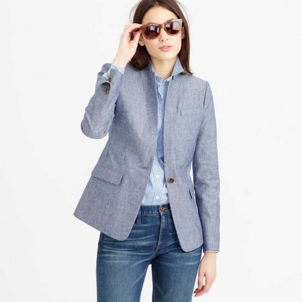 J. Crew NWOT Chambray Regent Blazer